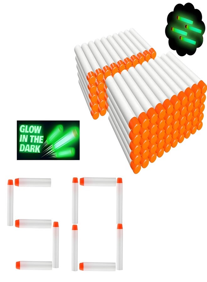 CLAPONE Hollow Out Soft Foam Refill Darts for N-Strike Elite Series Blasters Soft Foam Refill Darts for Nerf N-Strike Elite Blasters Hollow Safe & Durable Darts Premium Bullets (White, 50 pcs) - Image 1